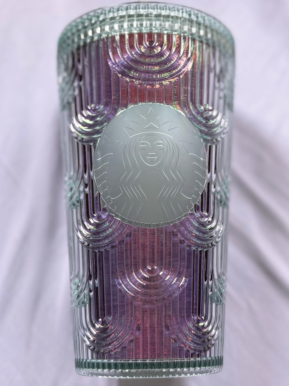 Starbucks Iridescent Blue Purple Cold Cup Tumbler 16oz. Cup